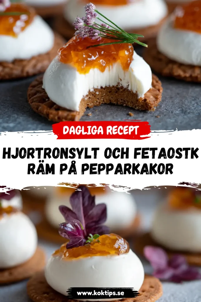 Hjortronsylt och fetaostkräm på pepparkakor