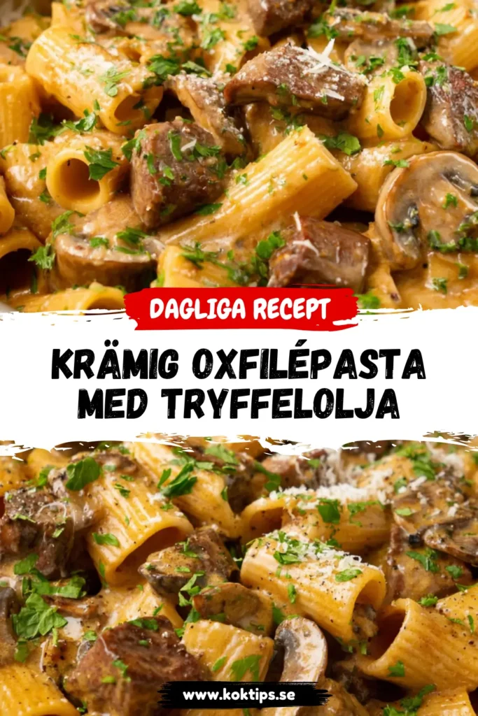 Krämig oxfilépasta med tryffelolja