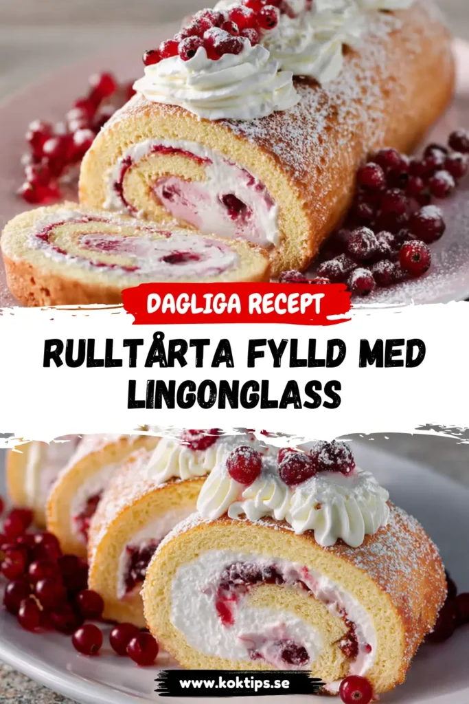 Rulltårta fylld med lingonglass
