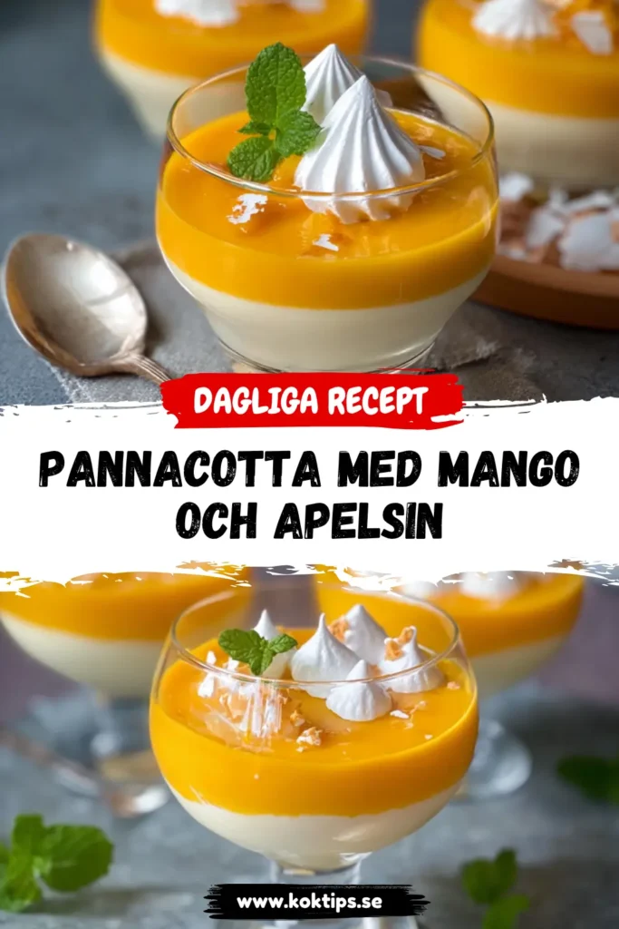 Pannacotta med mango och apelsin