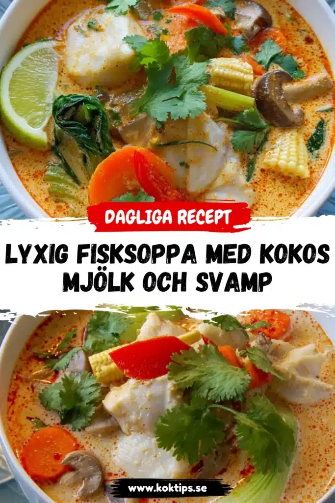 Lyxig Fisksoppa med kokosmjölk och svamp