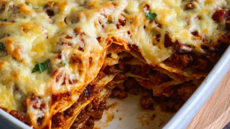 Tacogratäng med dragspelsvikta tortillabröd