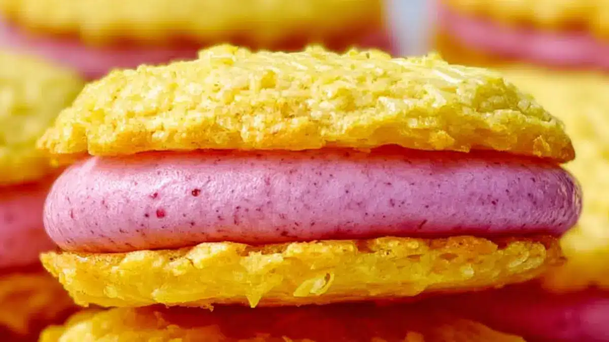 Saffransflarn fyllda med hallonsmörkräm