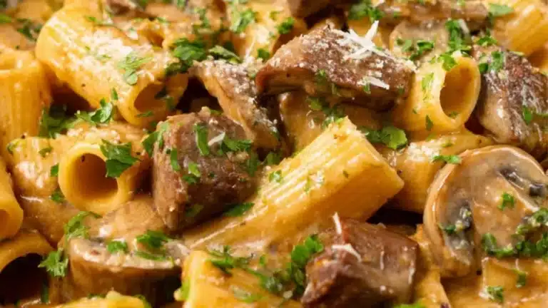 Krämig oxfilépasta med tryffelolja