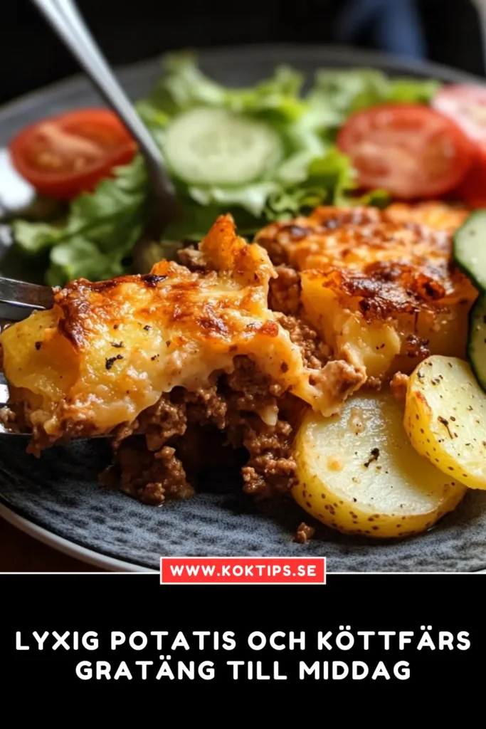 Lyxig potatis och köttfärsgratäng till middag