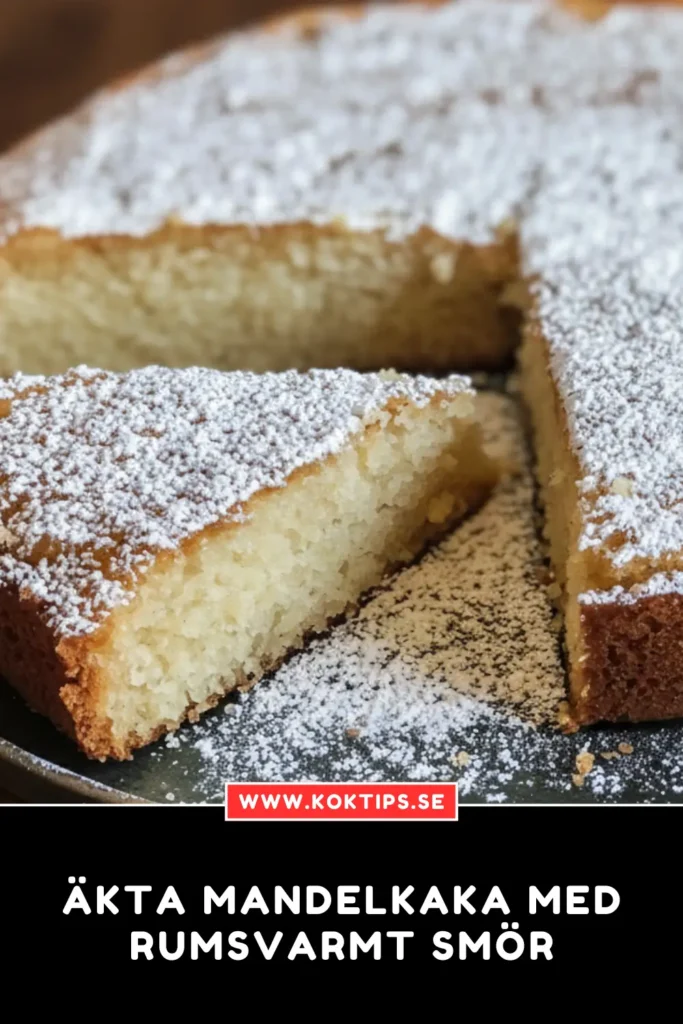 Äkta mandelkaka med rumsvarmt smör