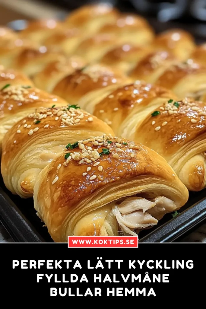 Perfekta lätt kycklingfyllda halvmånebullar hemma