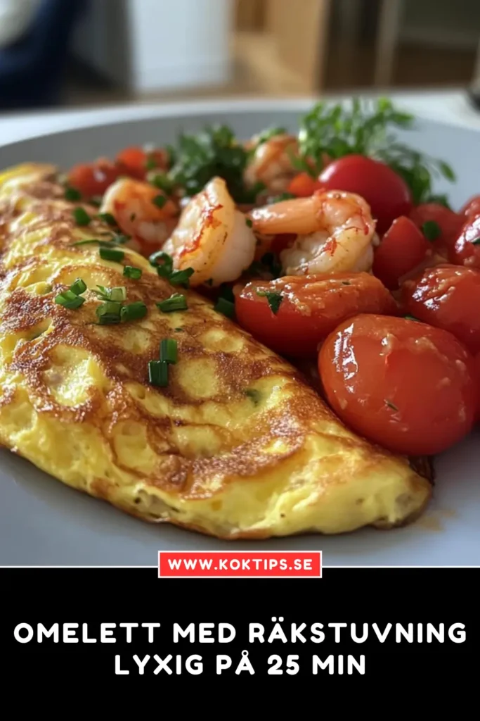 Omelett med räkstuvning: Lyxig på 25 min