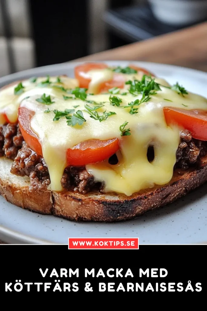 Varm macka med köttfärs & bearnaisesås