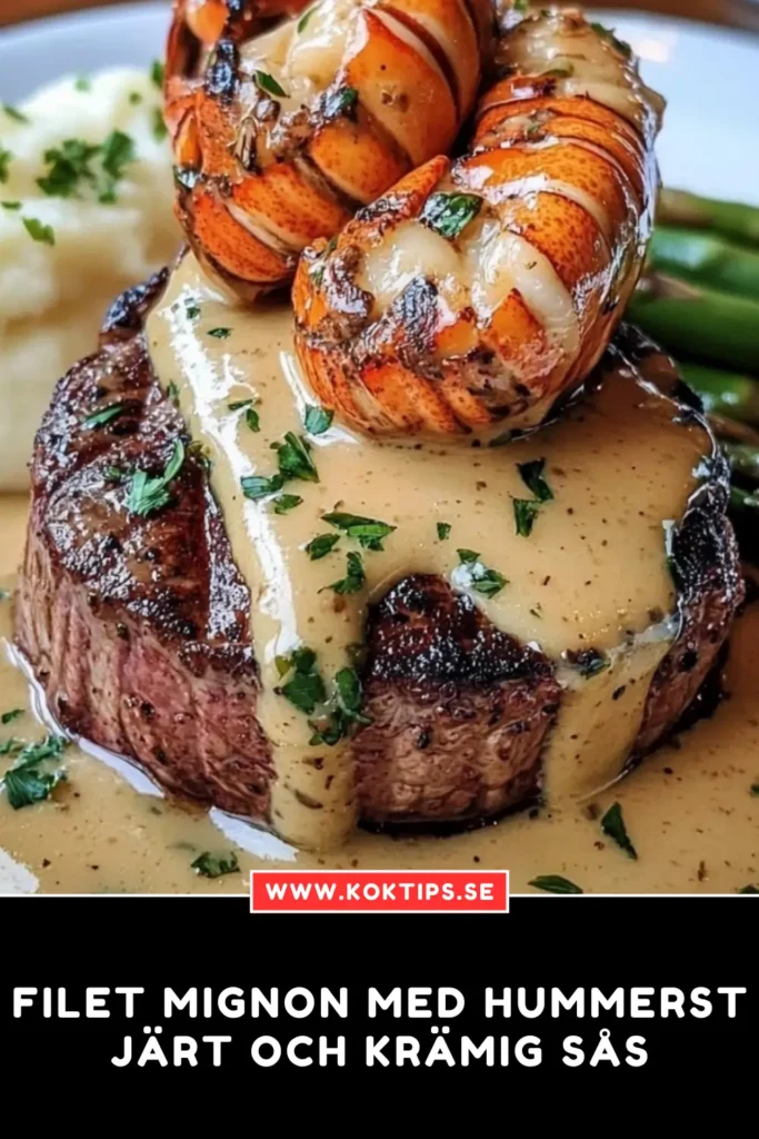 Filet Mignon med Hummerstjärt och Krämig Sås