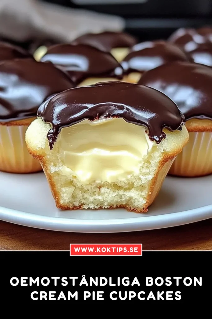 Oemotståndliga Boston Cream Pie Cupcakes