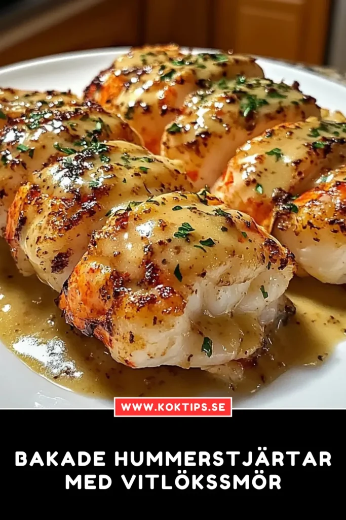 Bakade hummerstjärtar med vitlökssmör
