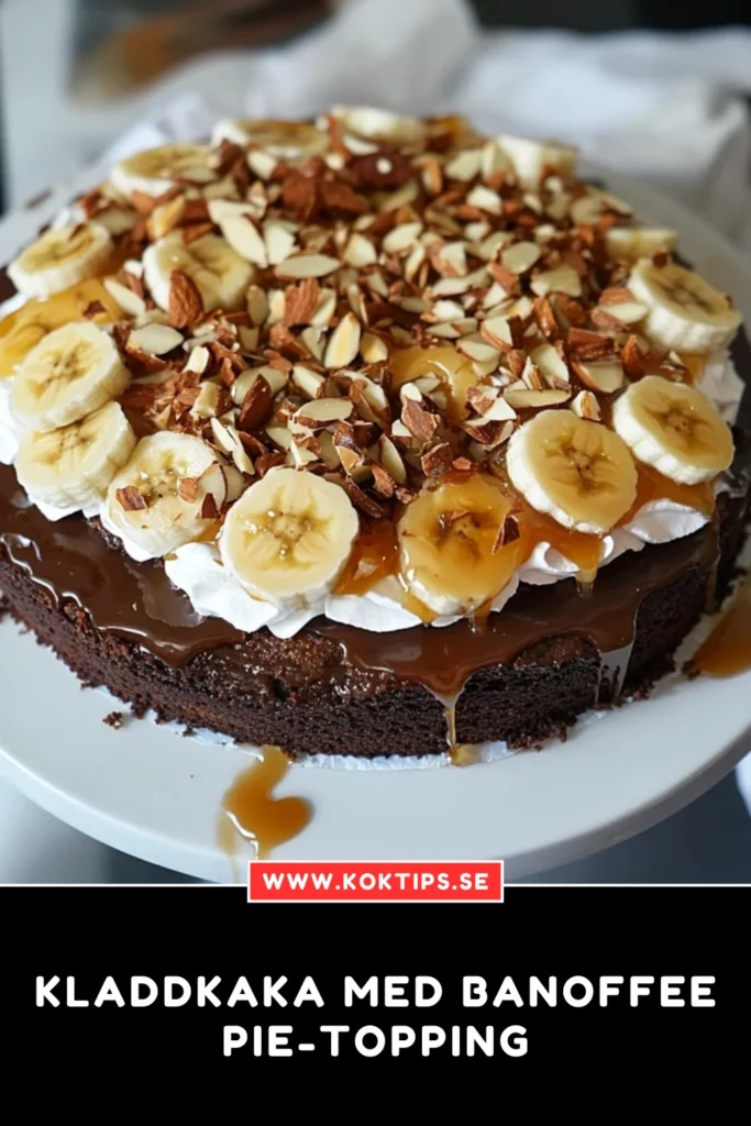 Kladdkaka med banoffee pie-topping