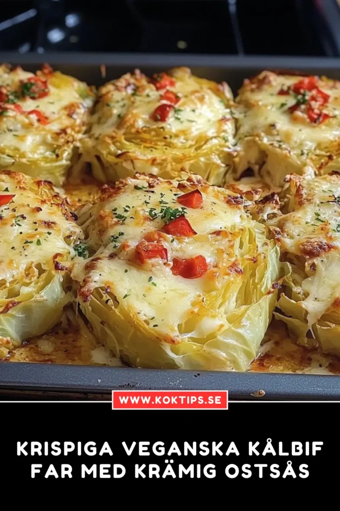 Krispiga veganska kålbiffar med krämig ostsås