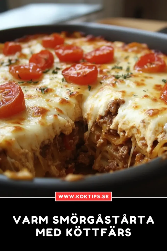 Varm smörgåstårta med köttfärs