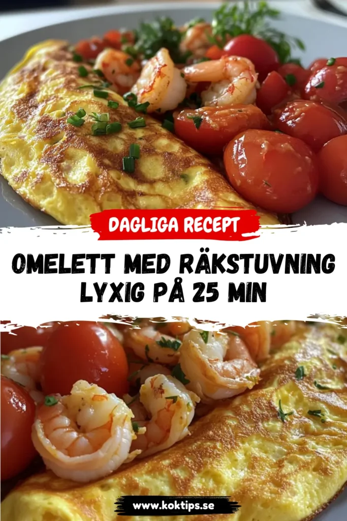 Omelett med räkstuvning: Lyxig på 25 min