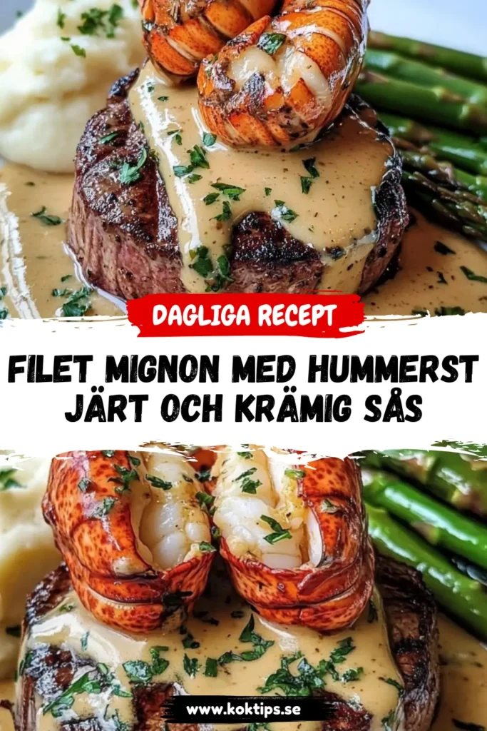 Filet Mignon med Hummerstjärt och Krämig Sås