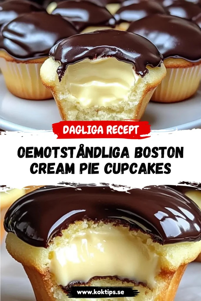 Oemotståndliga Boston Cream Pie Cupcakes