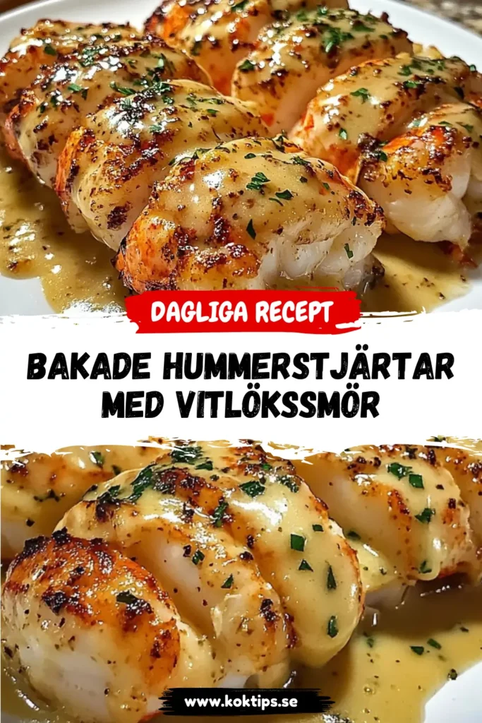 Bakade hummerstjärtar med vitlökssmör