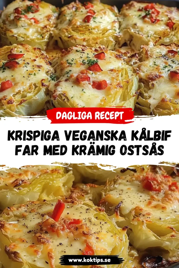 Krispiga veganska kålbiffar med krämig ostsås