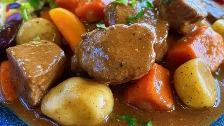 Klassisk Gryta på fläskfilé med schalottenlök