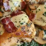 Kvävd kyckling med gräddig spenat