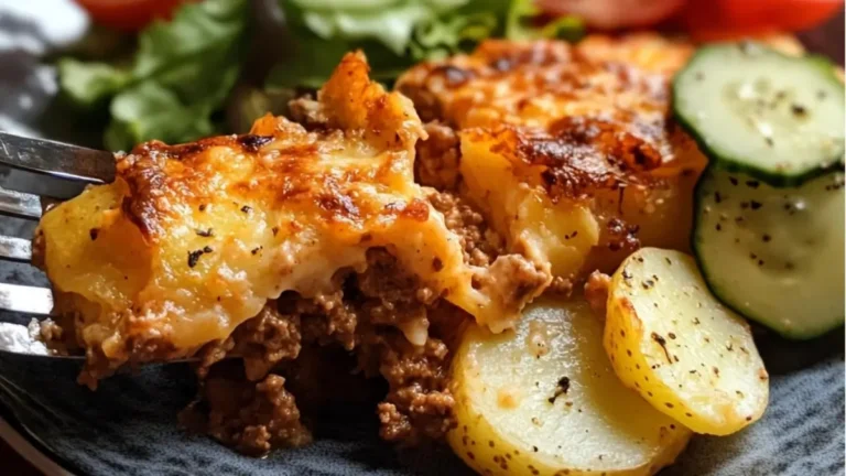 Lyxig potatis och köttfärsgratäng till middag