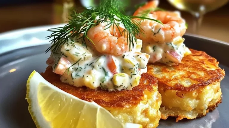 Potatiskaka med räkröra och västerbottensost