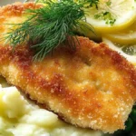 Panerad fisk med citron- och timjanmos