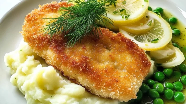 Panerad fisk med citron- och timjanmos