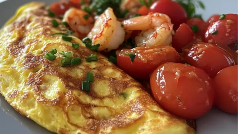 Omelett med räkstuvning: Lyxig på 25 min