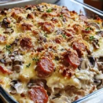 God korvgratäng med bacon och champinjoner