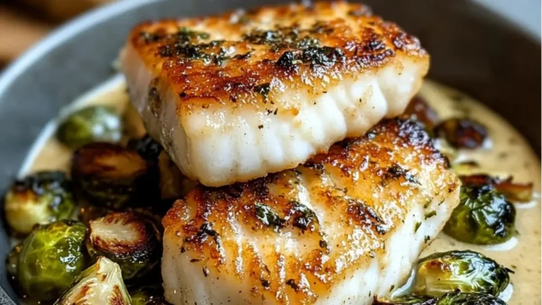 Citron Vitlökssmör Torskskålar med rostad brysselkål