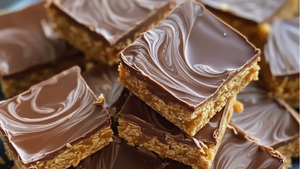 Lyxiga Snickersrutor med Jordnötssmör och Choklad