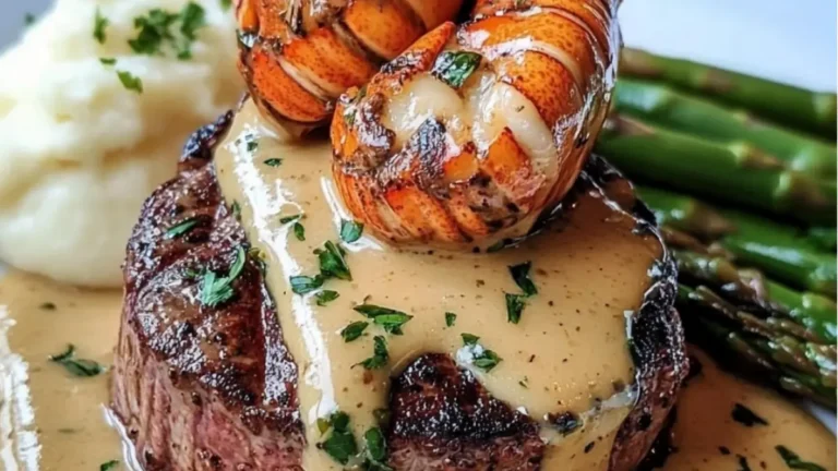 Filet Mignon med Hummerstjärt och Krämig Sås