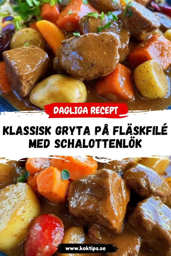 Klassisk Gryta på fläskfilé med schalottenlök