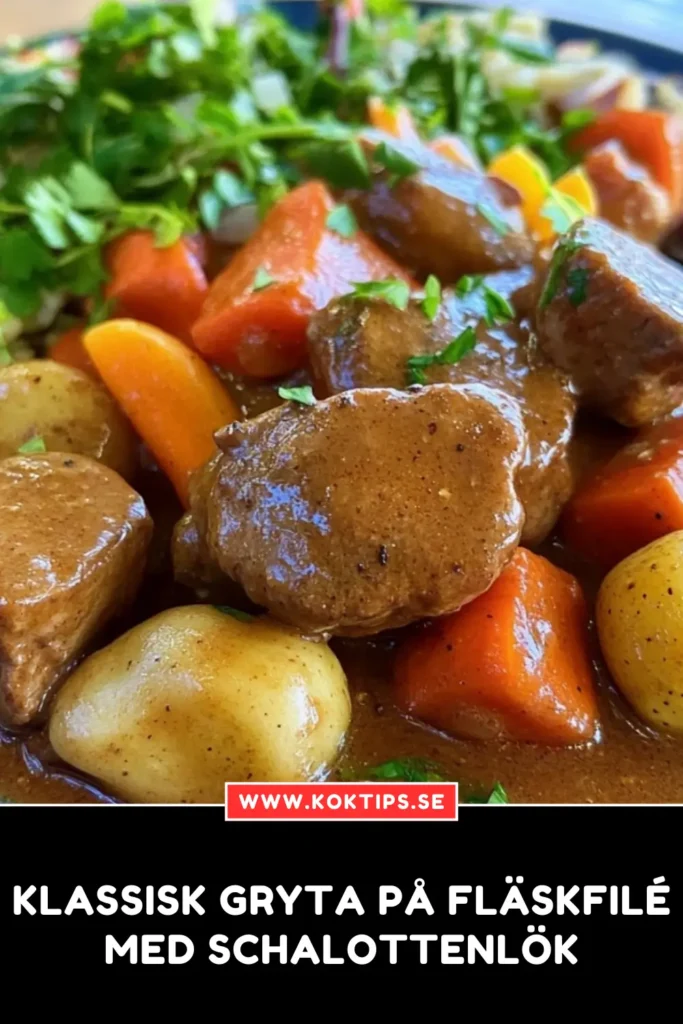 Klassisk Gryta på fläskfilé med schalottenlök