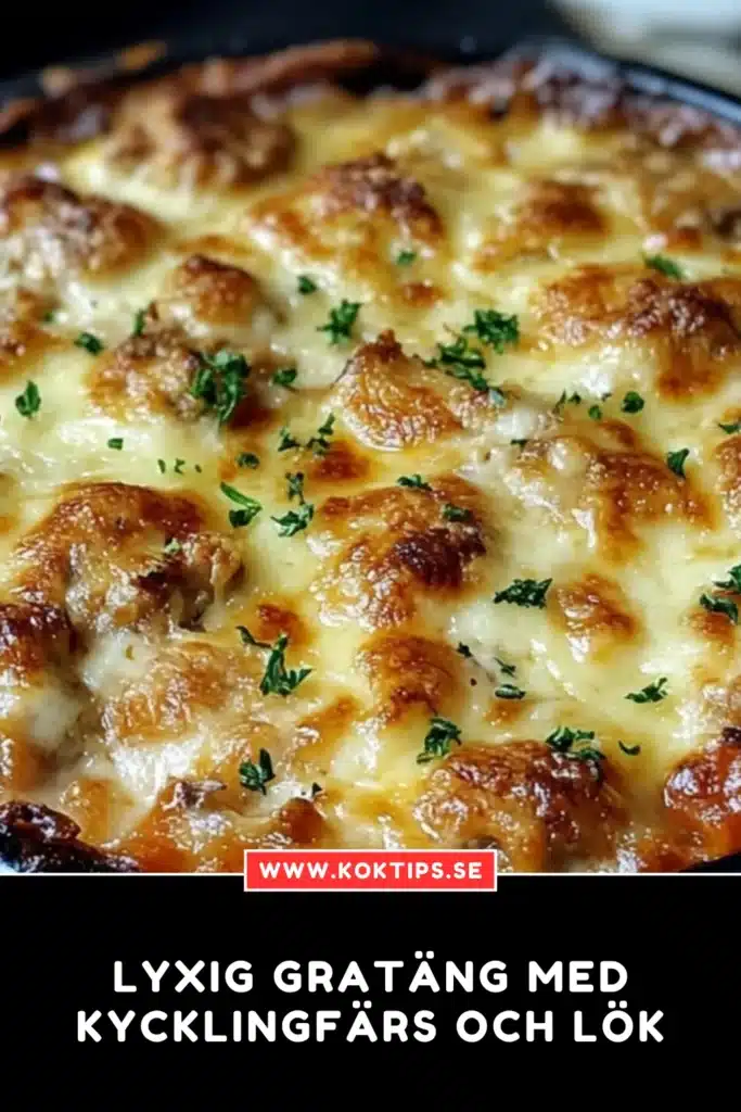 Lyxig Gratäng med kycklingfärs och lök