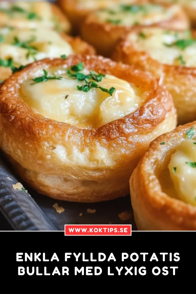 Enkla fyllda potatisbullar med lyxig ost