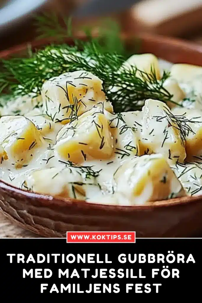 Traditionell Gubbröra med matjessill för familjens fest