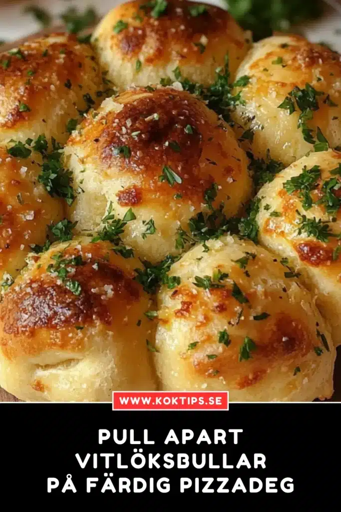 Pull apart vitlöksbullar på färdig pizzadeg