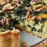 Grönkålspaj med valnötter