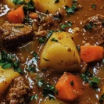 Perfekt Färsk gulaschsoppa med nötkött och lök