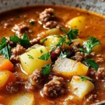 Köttfärssoppa med paprika och lök i 35 min