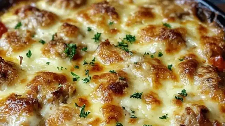 Lyxig Gratäng med kycklingfärs och lök