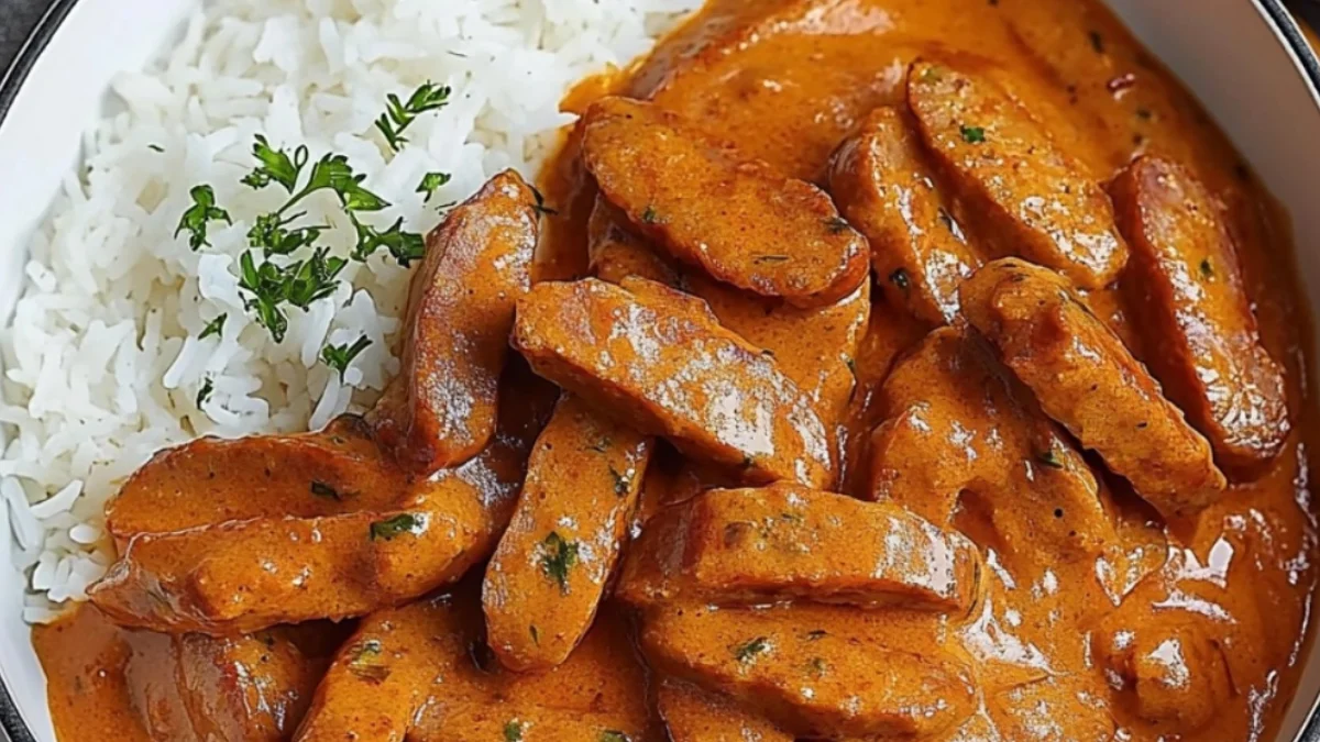 Perfekt Korvstroganoff med ris för stressiga dagar