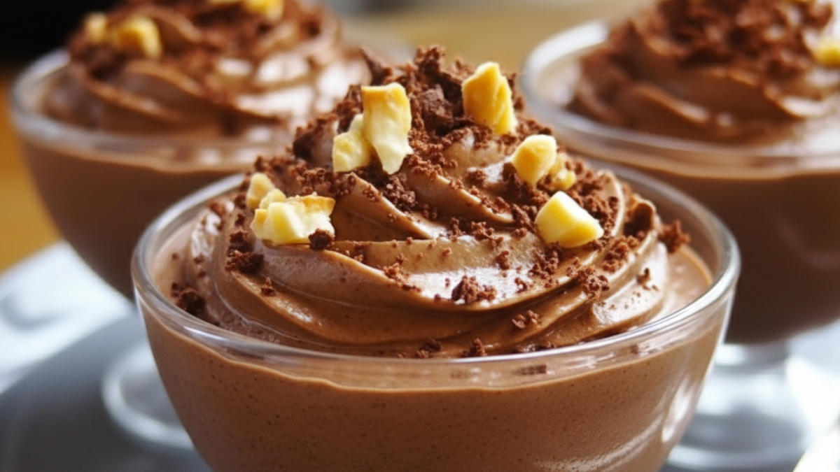 Äkta Chokladmousse med mörk choklad och vispgrädde