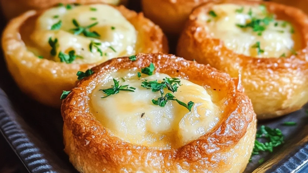 Enkla fyllda potatisbullar med lyxig ost