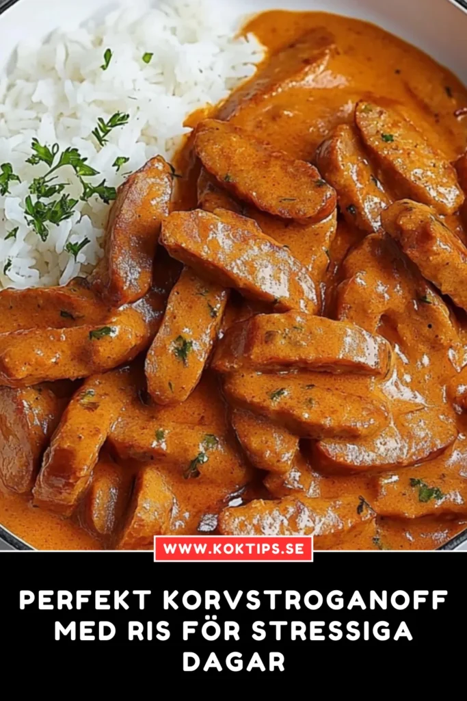 Perfekt Korvstroganoff med ris för stressiga dagar