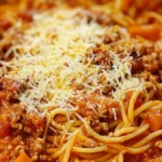 Klassisk Spagettisoppa med nötkött och lök